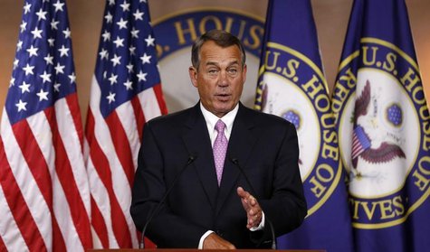 U.S. Speaker of the House John Boehner answers a question during his weekly news conference on Capitol Hill in Washington, March 26, 2014. R U.S. Speaker of the House John Boehner answers a question during his weekly news conference on Capitol Hill in Washington, March 26, 2014. R