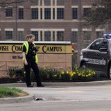 An Overland Park Kansas police officer guards the entrance to the scene of a shooting at the Jewish Community Center of Greater Kansas City in Overland Park, Kansas April 13, 2014. CREDIT: REUTERS/DAVE KAUP An Overland Park Kansas police officer guards the entrance to the scene of a shooting at the Jewish Community Center of Greater Kansas City in Overland Park, Kansas April 13, 2014. CREDIT: REUTERS/DAVE KAUP