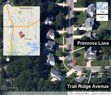 Aerial photo of the accident scene and insert map, courtesy Google maps. Aerial photo of the accident scene and insert map, courtesy Google maps.