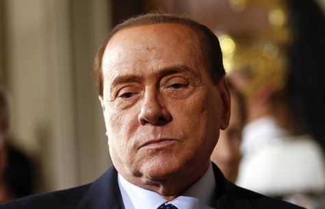 Leader of Forza Italia party Silvio Berlusconi arrives to talk to reporters at the end of the consultations with Italian President Giorgio N Leader of Forza Italia party Silvio Berlusconi arrives to talk to reporters at the end of the consultations with Italian President Giorgio N