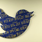 A Twitter logo made from Californian license plates is shown at the company's headquarters in San Francisco, California October 4, 2013. REU A Twitter logo made from Californian license plates is shown at the company's headquarters in San Francisco, California October 4, 2013. REU