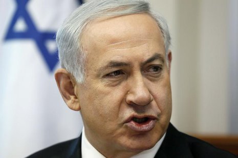 Israel's Prime Minister Benjamin Netanyahu speaks during the weekly cabinet meeting in Jerusalem April 6, 2014. REUTERS/Gali Tibbon/Pool Israel's Prime Minister Benjamin Netanyahu speaks during the weekly cabinet meeting in Jerusalem April 6, 2014. REUTERS/Gali Tibbon/Pool