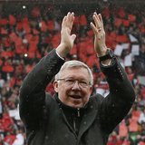 Manchester United manager Alex Ferguson applauds to the crowd while arriving on the pitch at Old Trafford for the last time before retiring, Manchester United manager Alex Ferguson applauds to the crowd while arriving on the pitch at Old Trafford for the last time before retiring,