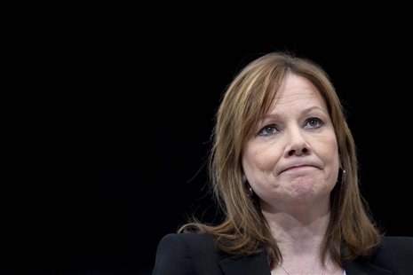General Motors CEO Mary Barra appears onstage during a launch event for new Chevrolet cars before the New York Auto Show in New York April 1 General Motors CEO Mary Barra appears onstage during a launch event for new Chevrolet cars before the New York Auto Show in New York April 1
