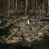 A worker looks on as search work continues in the mud and debris from a massive mudslide that struck Oso near Darrington, Washington April 2 A worker looks on as search work continues in the mud and debris from a massive mudslide that struck Oso near Darrington, Washington April 2