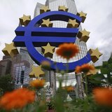 A structure showing the Euro currency sign is seen in front of the European Central Bank (ECB) headquarters in Frankfurt July 11, 2012. REUT A structure showing the Euro currency sign is seen in front of the European Central Bank (ECB) headquarters in Frankfurt July 11, 2012. REUT