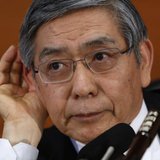 Bank of Japan Governor Haruhiko Kuroda gestures as he listens to questions from a reporter during a news conference at the BOJ headquarters Bank of Japan Governor Haruhiko Kuroda gestures as he listens to questions from a reporter during a news conference at the BOJ headquarters