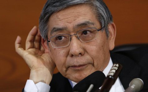 Bank of Japan Governor Haruhiko Kuroda gestures as he listens to questions from a reporter during a news conference at the BOJ headquarters Bank of Japan Governor Haruhiko Kuroda gestures as he listens to questions from a reporter during a news conference at the BOJ headquarters