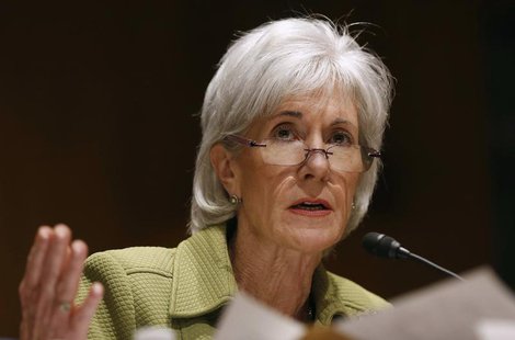 U.S. Secretary of Health and Human Services Kathleen Sebelius answers a question while she testifies before the Senate Finance Committee hea U.S. Secretary of Health and Human Services Kathleen Sebelius answers a question while she testifies before the Senate Finance Committee hea