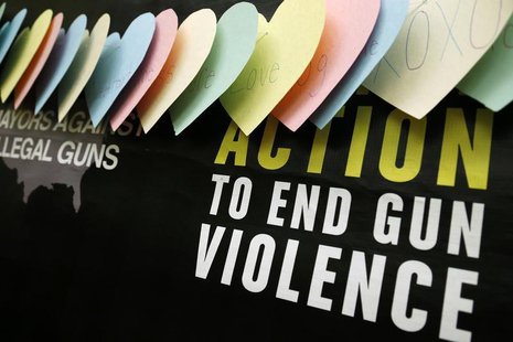 A backdrop is pictured during a news conference held by groups Mayors Against Illegal Guns and Moms Demand Action for Gun Sense in America, A backdrop is pictured during a news conference held by groups Mayors Against Illegal Guns and Moms Demand Action for Gun Sense in America,