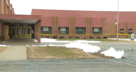 Oconto High School damaged by a fire on April 16, 2014. (Photo from: YouTube). Oconto High School damaged by a fire on April 16, 2014. (Photo from: YouTube).