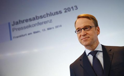 Jens Weidmann, President of Germany's federal reserve bank Bundesbank waits for the start of the bank's annual news conference in Frankfurt, Jens Weidmann, President of Germany's federal reserve bank Bundesbank waits for the start of the bank's annual news conference in Frankfurt,