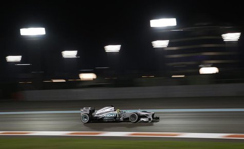 Mercedes Formula One driver Nico Rosberg of Germany drives during the second practice session of the Abu Dhabi F1 Grand Prix at the Yas Mari Mercedes Formula One driver Nico Rosberg of Germany drives during the second practice session of the Abu Dhabi F1 Grand Prix at the Yas Mari