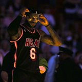 Mar 1, 2014; Miami, FL, USA; Miami Heat small forward LeBron James (6) adjusts his mask before a game against the Orlando Magic at American Mar 1, 2014; Miami, FL, USA; Miami Heat small forward LeBron James (6) adjusts his mask before a game against the Orlando Magic at American