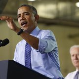 U.S. President Barack Obama speaks next to U.S. Vice President Joseph Biden after touring the Community College of Allegheny West Hills Cent U.S. President Barack Obama speaks next to U.S. Vice President Joseph Biden after touring the Community College of Allegheny West Hills Cent