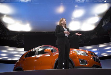 General Motors CEO Mary Barra appears onstage during a launch event for new Chevrolet cars before the New York Auto Show in New York April 1 General Motors CEO Mary Barra appears onstage during a launch event for new Chevrolet cars before the New York Auto Show in New York April 1