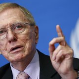 Michael Kirby, Chairperson of the Commission of Inquiry on Human Rights in North Korea, gestures during a news conference at the United Nati Michael Kirby, Chairperson of the Commission of Inquiry on Human Rights in North Korea, gestures during a news conference at the United Nati