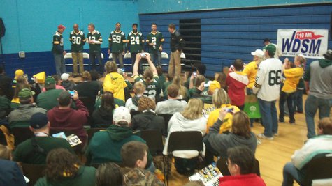 Packer entourage takes the stage at the team's Tailgate Tour stop in Superior Packer entourage takes the stage at the team's Tailgate Tour stop in Superior