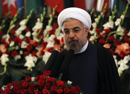 Iran's President Hassan Rouhani speaks during an event to mark Nawroz, the Persian New Year, in Kabul March 27, 2014. REUTERS/Omar Sobhani Iran's President Hassan Rouhani speaks during an event to mark Nawroz, the Persian New Year, in Kabul March 27, 2014. REUTERS/Omar Sobhani