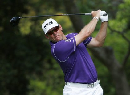 Britain's Lee Westwood hits his tee shot on the second hole during the final round of the Masters golf tournament at the Augusta National Go Britain's Lee Westwood hits his tee shot on the second hole during the final round of the Masters golf tournament at the Augusta National Go