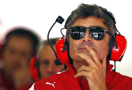 New Ferrari Formula One team principal Marco Mattiacci attends the second practice session of the Chinese F1 Grand Prix at the Shanghai Inte New Ferrari Formula One team principal Marco Mattiacci attends the second practice session of the Chinese F1 Grand Prix at the Shanghai Inte