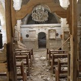 Debris lie inside a damaged church in Mar Bacchus Sarkis monastery, in Maloula village, northeast of Damascus, after soldiers loyal to Syria Debris lie inside a damaged church in Mar Bacchus Sarkis monastery, in Maloula village, northeast of Damascus, after soldiers loyal to Syria