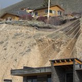 A ridge top home is split in pieces as a slow-moving landslide threatens several houses and businesses in Jackson Hole, Wyoming April 18, 20 A ridge top home is split in pieces as a slow-moving landslide threatens several houses and businesses in Jackson Hole, Wyoming April 18, 20