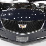 The grille of the Cadillac Elmiraj concept car as the vehicle is displayed during the press preview day of the North American International The grille of the Cadillac Elmiraj concept car as the vehicle is displayed during the press preview day of the North American International