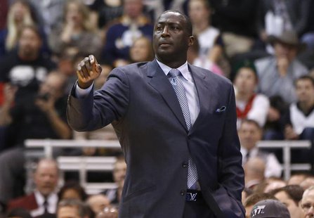 Utah Jazz head coach Tyrone Corbin directs his team during the second half of their NBA basketball game against the Miami Heat in Salt Lake Utah Jazz head coach Tyrone Corbin directs his team during the second half of their NBA basketball game against the Miami Heat in Salt Lake