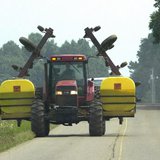 tractor on roadway tractor on roadway