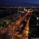 Anti-austerity demonstrators crowd into Colon square as they take part in a demonstration which organisers have labelled the "Marches of Dig Anti-austerity demonstrators crowd into Colon square as they take part in a demonstration which organisers have labelled the "Marches of Dig