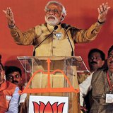 Hindu nationalist Narendra Modi, prime ministerial candidate for the main opposition Bharatiya Janata Party (BJP), gestures as he addresses Hindu nationalist Narendra Modi, prime ministerial candidate for the main opposition Bharatiya Janata Party (BJP), gestures as he addresses