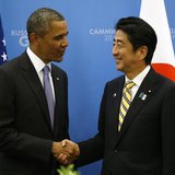 U.S. President Barack Obama (L) shakes hands with Japanese Prime Minister Shinzo Abe at the G20 Summit in St. Petersburg, Russia September 5 U.S. President Barack Obama (L) shakes hands with Japanese Prime Minister Shinzo Abe at the G20 Summit in St. Petersburg, Russia September 5
