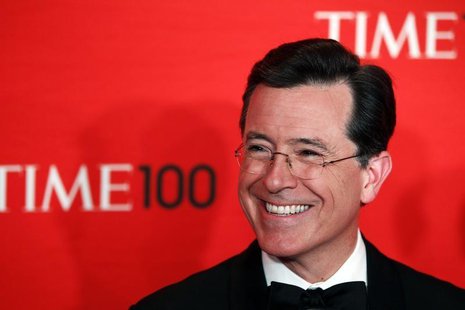Comedian Stephen Colbert arrives to be honored at the Time 100 Gala in New York, April 24, 2012. REUTERS/Lucas Jackson Comedian Stephen Colbert arrives to be honored at the Time 100 Gala in New York, April 24, 2012. REUTERS/Lucas Jackson