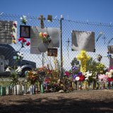 A makeshift memorial sits beside Interstate 5 in Orland, California, April 17, 2014, in memory of those who died last week when a FedEx truc A makeshift memorial sits beside Interstate 5 in Orland, California, April 17, 2014, in memory of those who died last week when a FedEx truc