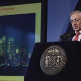World Trade Center developer Larry Silverstein speaks at an event to update the public on the pace of development at the site in New York Se World Trade Center developer Larry Silverstein speaks at an event to update the public on the pace of development at the site in New York Se