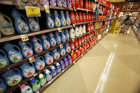 Downy softener and Tide laundry detergent, products distributed by Procter & Gamble, are pictured on sale at a Ralphs grocery store in Pasad Downy softener and Tide laundry detergent, products distributed by Procter & Gamble, are pictured on sale at a Ralphs grocery store in Pasad