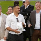 FIFA Secretary General Jerome Valcke (R), Brazil's former soccer player and member of the Local Organizing Committee Ronaldo and Brazil's Sp FIFA Secretary General Jerome Valcke (R), Brazil's former soccer player and member of the Local Organizing Committee Ronaldo and Brazil's Sp