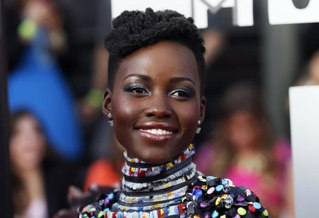 Actress Lupita Nyong'o arrives at the 2014 MTV Movie Awards in Los Angeles, California April 13, 2014. REUTERS/Danny Moloshok Actress Lupita Nyong'o arrives at the 2014 MTV Movie Awards in Los Angeles, California April 13, 2014. REUTERS/Danny Moloshok