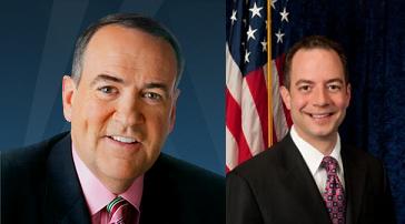 Mike Huckabee left
Reince Priebus right Mike Huckabee left
Reince Priebus right