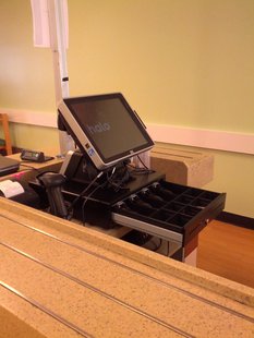 A cash register. A cash register.
