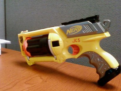 Nerf N-Strike Maverick Rev-6 by Jake Sutton via CreativeCommons.com (cropped) Nerf N-Strike Maverick Rev-6 by Jake Sutton via CreativeCommons.com (cropped)