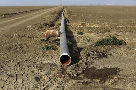An irrigation pipe is seen on a farm near Cantua Creek, California February 14, 2014. REUTERS/Robert Galbraith An irrigation pipe is seen on a farm near Cantua Creek, California February 14, 2014. REUTERS/Robert Galbraith