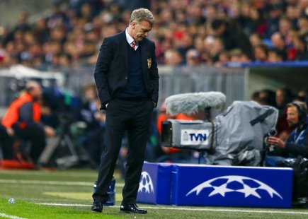 Manchester United's manager David Moyes reacts after their Champions League quarter-final second leg soccer match against Bayern Munich in M Manchester United's manager David Moyes reacts after their Champions League quarter-final second leg soccer match against Bayern Munich in M
