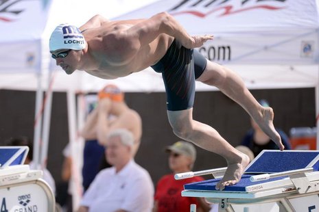Apr 24, 2014; Mesa, AZ, USA; Ryan Lochte swims during the men's 100m freestyle event at Skyline Aquatic Center. Joe Camporeale-USA TODAY Spo Apr 24, 2014; Mesa, AZ, USA; Ryan Lochte swims during the men's 100m freestyle event at Skyline Aquatic Center. Joe Camporeale-USA TODAY Spo