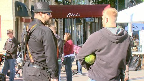 Open carry supporters (Photo from: FOX 11). Open carry supporters (Photo from: FOX 11).