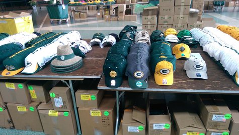 Some of the items available at the annual Packers Pro Shop tent sale. (Copyright Midwest Communications, Inc.) Some of the items available at the annual Packers Pro Shop tent sale. (Copyright Midwest Communications, Inc.)