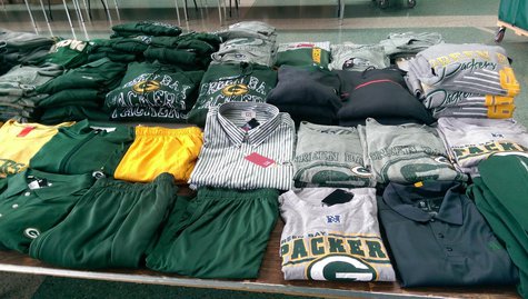 Some of the items available at the annual Packers Pro Shop tent sale. (Copyright Midwest Communications, Inc.) Some of the items available at the annual Packers Pro Shop tent sale. (Copyright Midwest Communications, Inc.)