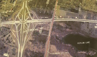 Roads to be reconstructed outlined in white. Roads to be reconstructed outlined in white.