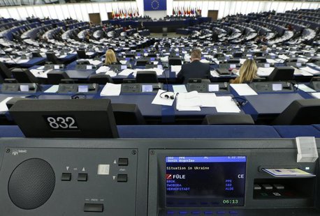 Members of the European Parliament attend a debate on the situation in Ukraine at the European Parliament in Strasbourg, February 5, 2014. R Members of the European Parliament attend a debate on the situation in Ukraine at the European Parliament in Strasbourg, February 5, 2014. R